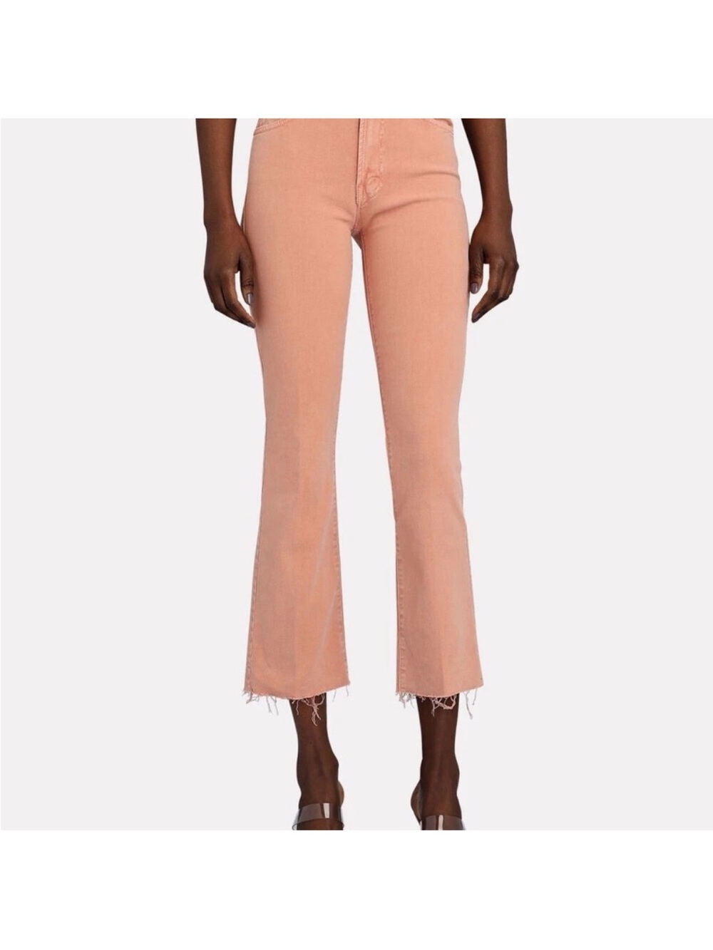 MOTHER The Insider Ankle Fray Chalk It Up Jeans in Terracotta
